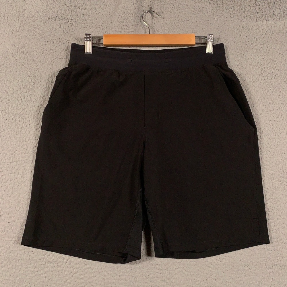 Lululemon T.H.E. Shorts Mens Medium Black Running Athletic Training 9" No Liner